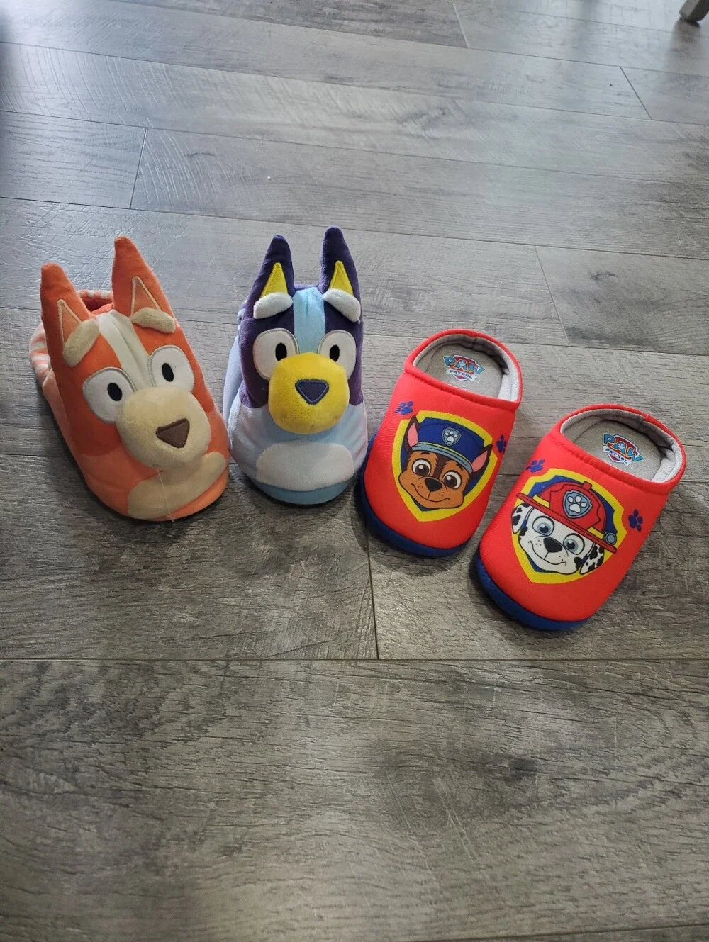 Kids Paw Patrol And Bluey Slippers